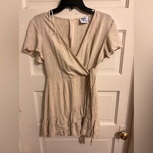 Princess Polly Beige Linen Top